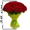 Фото товара 51 красная и белая роза (50 см) в Чернигове