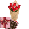 Фото товара 7 красных роз с конфетами в Чернигове