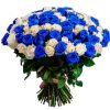 Фото товара 101 белая и синяя роза (крашеная) в Чернигове