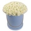 Фото товара 101 роза белая в шляпной коробке в Чернигове