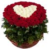 Фото товара 101 роза сердце в корзине в Чернигове