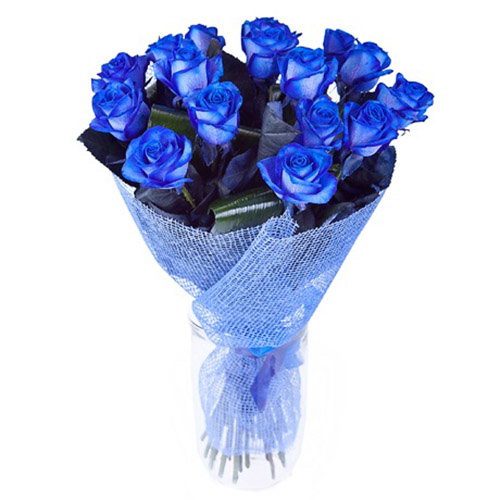 Фото товара 17 синих роз (крашеных) в Чернигове