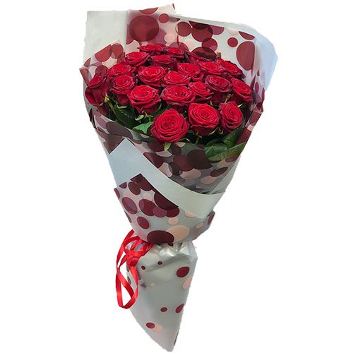 Фото товара 21 красная роза в упаковке в Чернигове