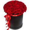Фото товара 51 роза красная в шляпной коробке в Чернигове