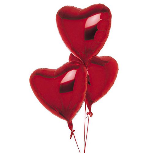 Фото товара 3 фольгированных шарика в форме сердца в Чернигове