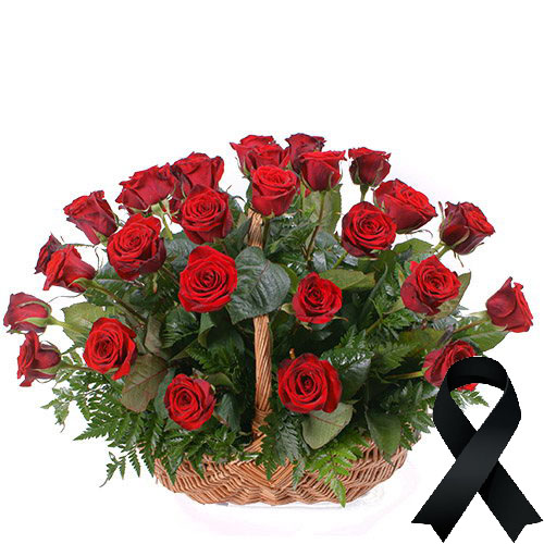 Фото товара 36 красных роз в корзине в Чернигове