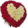 Фото товара Сердце 101 роза красная, белая в Чернигове
