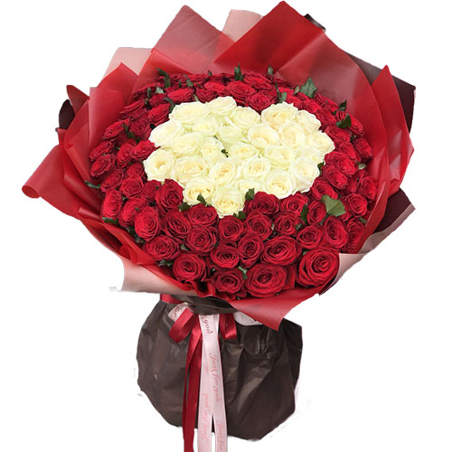 Фото товара 151 роза сердцем в Чернигове